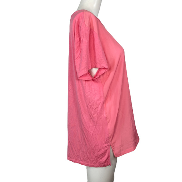 Lauren‎ Ralph Lauren T-Shirt Womens Sz L Pink Crew Neck Tee Stretch - Picture 2 of 9